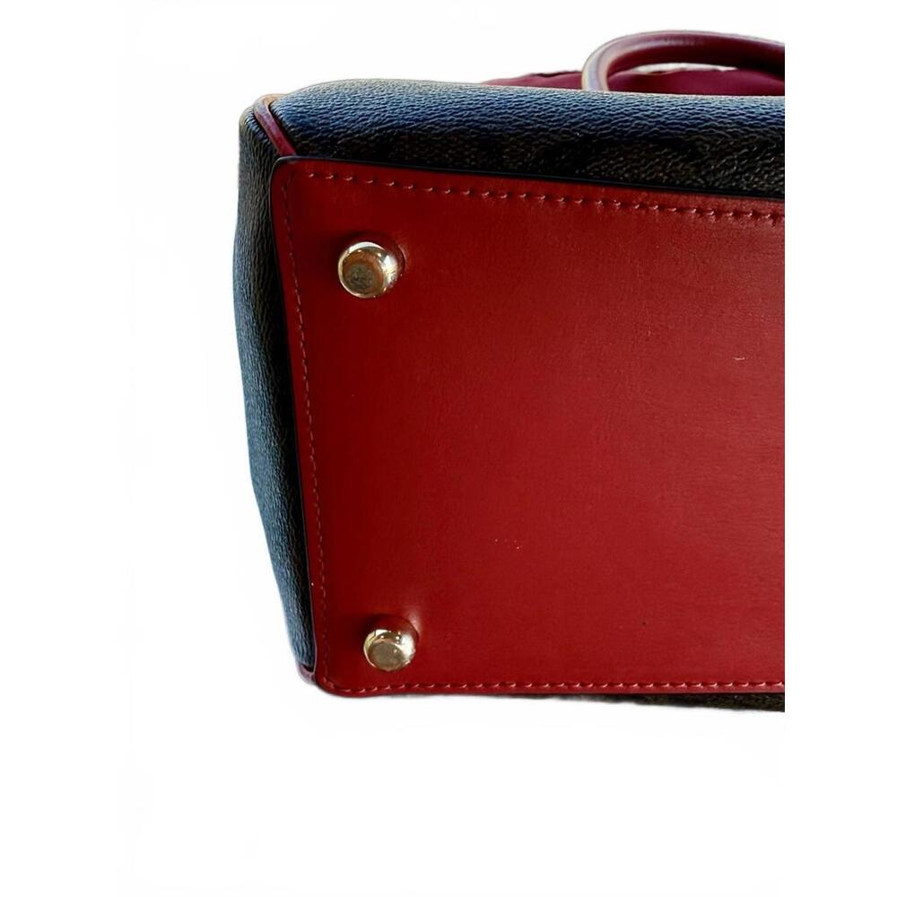 👜 Coach Rowan Satchel in Signature Canvas with Red Leather Trim NWOT - Picture 15 of 15